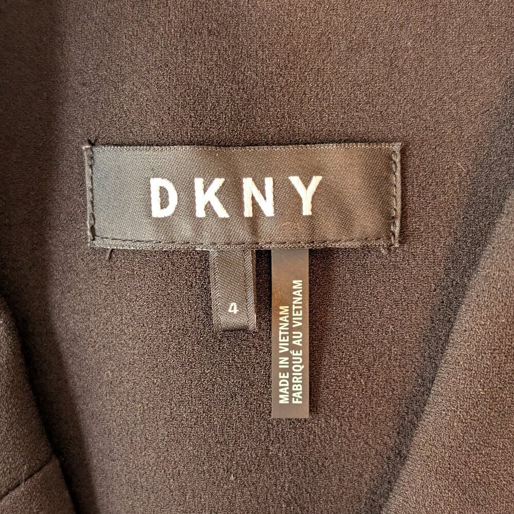DKNY double-breasted mini dress 4 sleeveless blazer gold buttons EUC Y2K - Picture 9 of 10